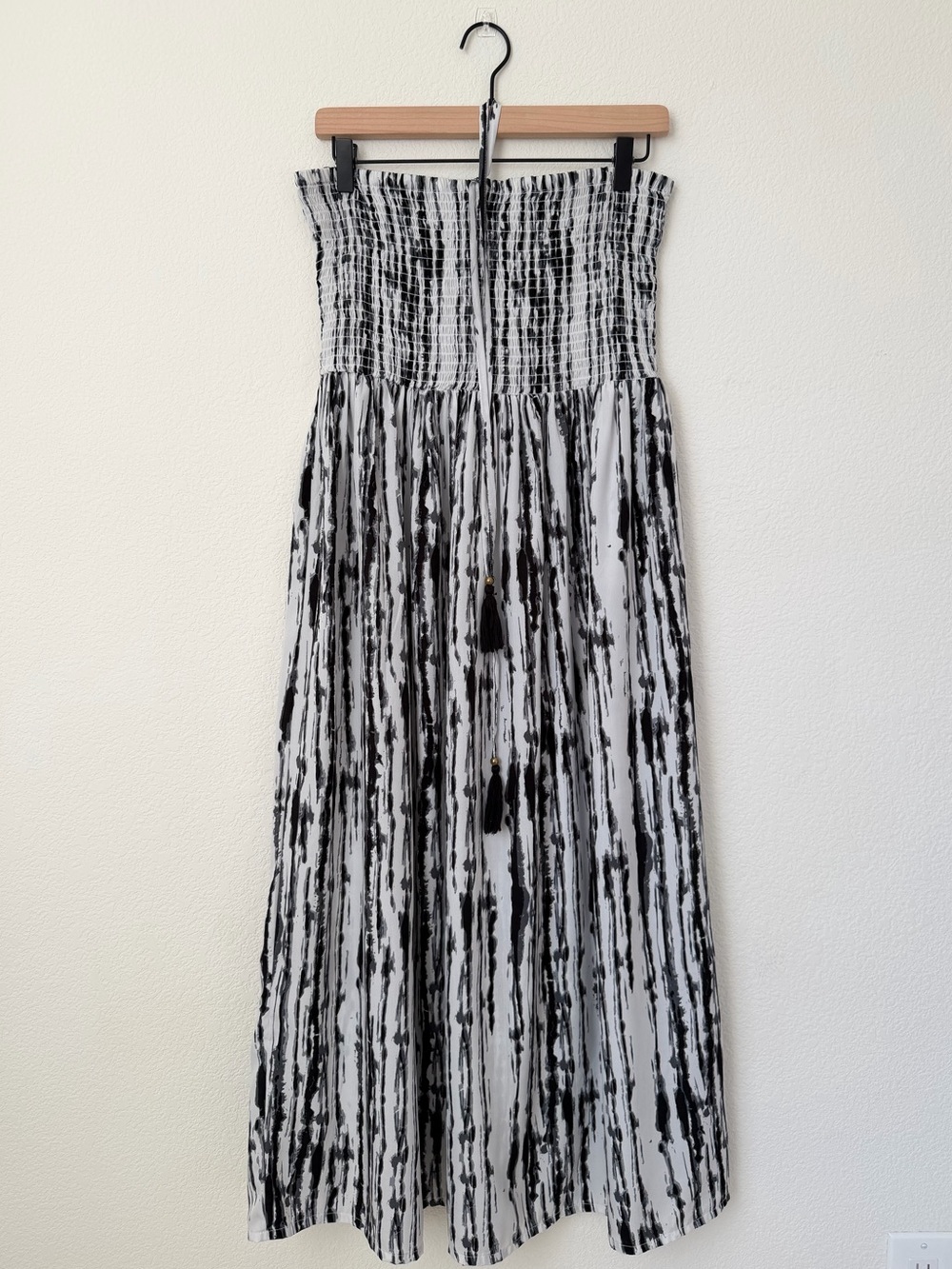 Ellen Weaver Strapless Halter Midi Dress Elasyic Top Tie Dye Petite XL